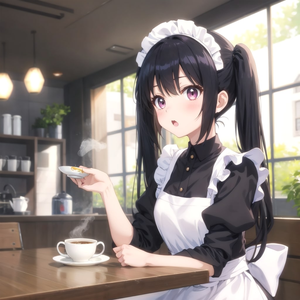 お茶をこぼして慌てる(生成失敗) | の人気AIイラスト・グラビア