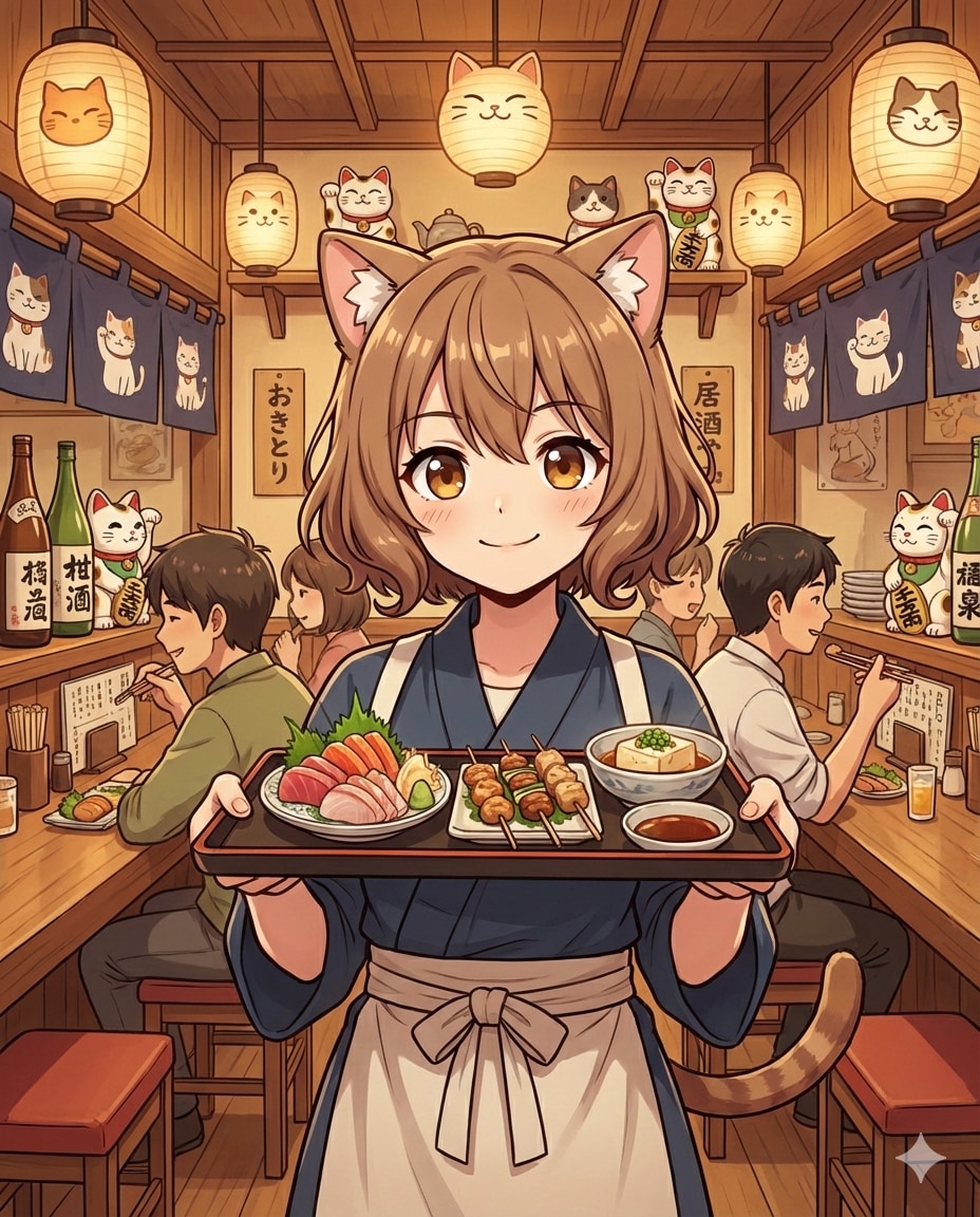 招き猫の隠れ家居酒屋 | の人気AIイラスト・グラビア