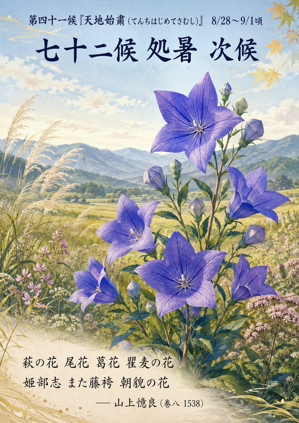 第四十一候「天地始粛 (てんちはじめてさむし)」 8/28～9/1頃