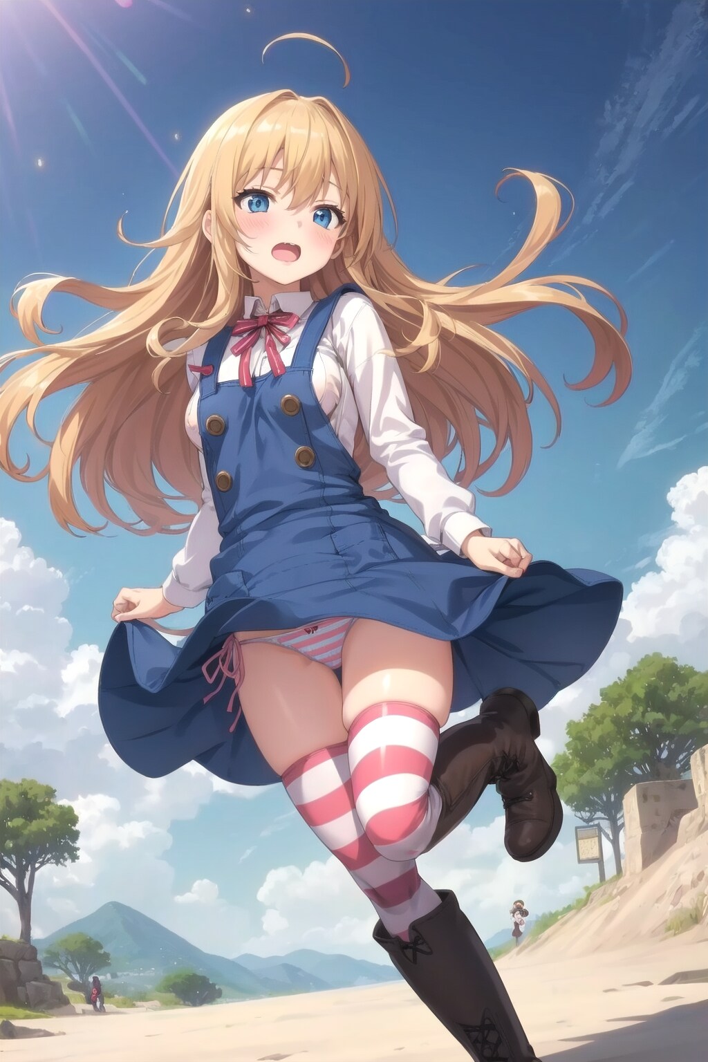 縞々な金髪ちゃん