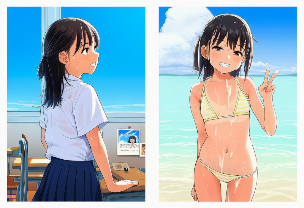 クラスの好きな子が水着写真をアップしたのでついオカズに…