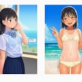 クラスの好きな子が水着写真をアップしたのでついオカズに… 6枚目