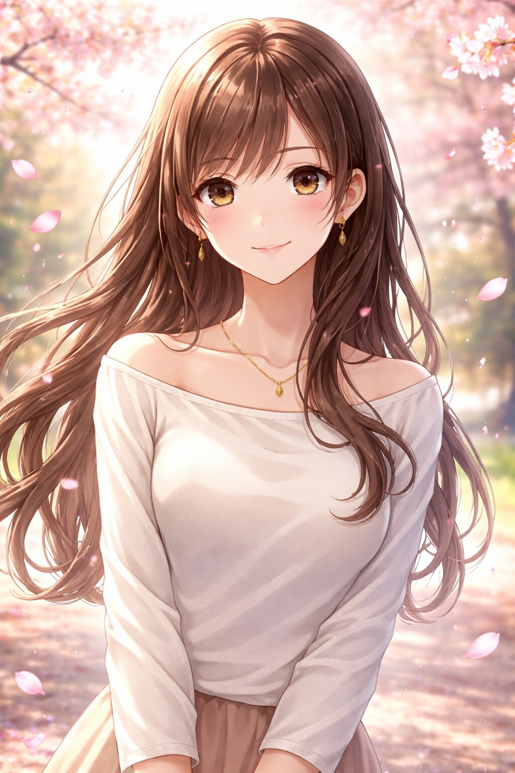 桜の女性