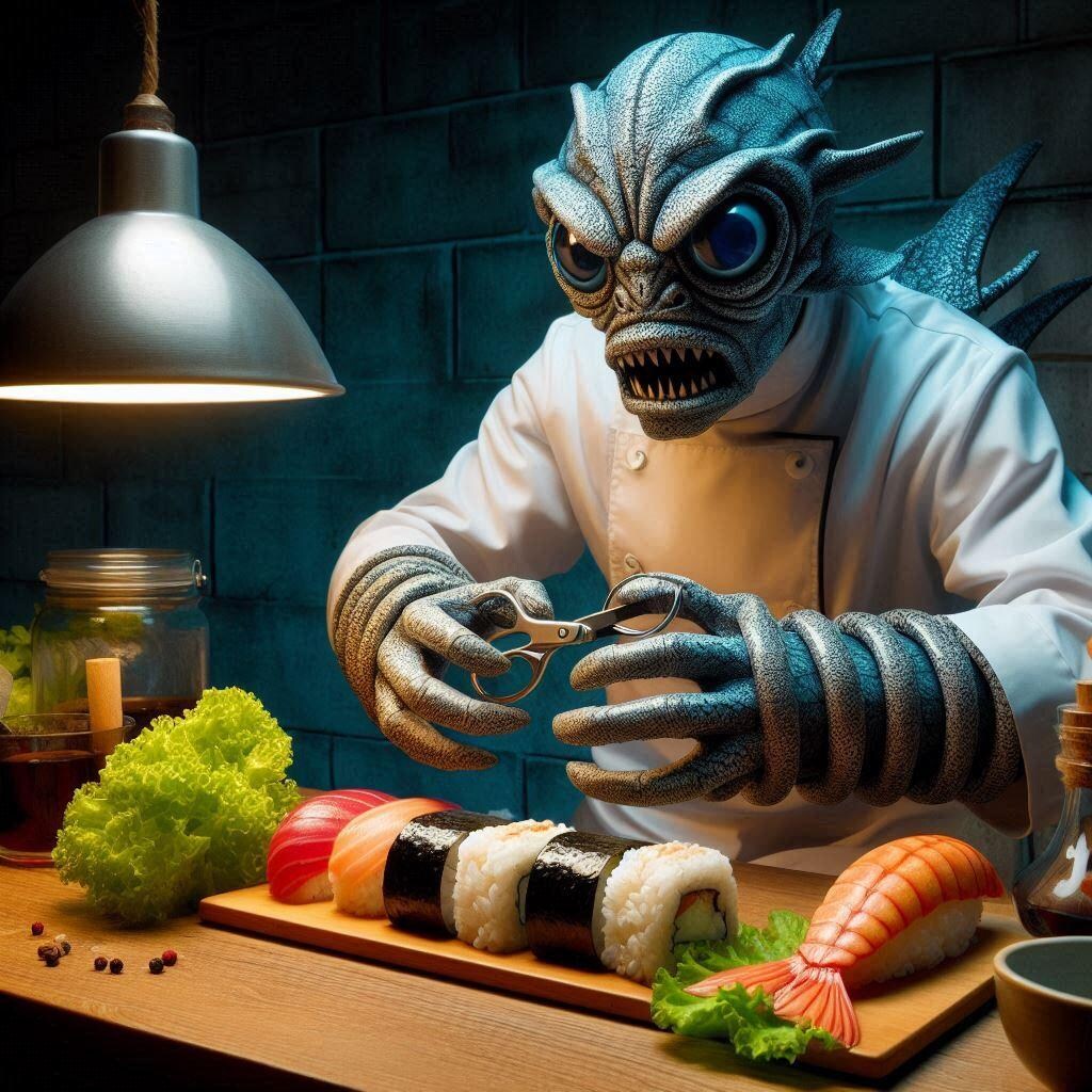 回転寿司店の裏側