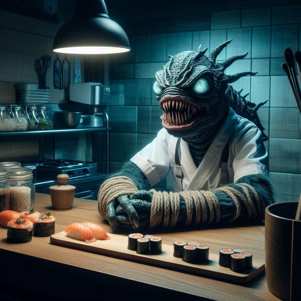 回転寿司店の裏側