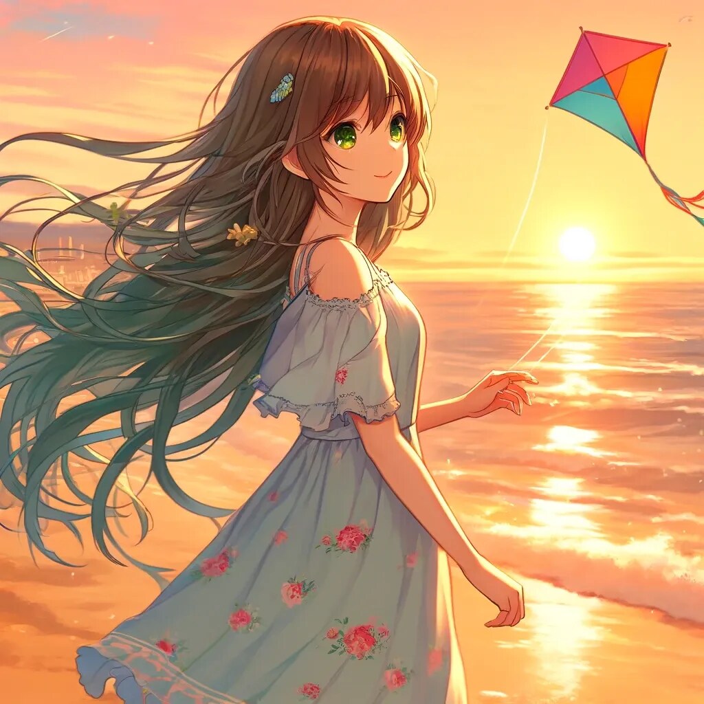 浜辺でたこあげ