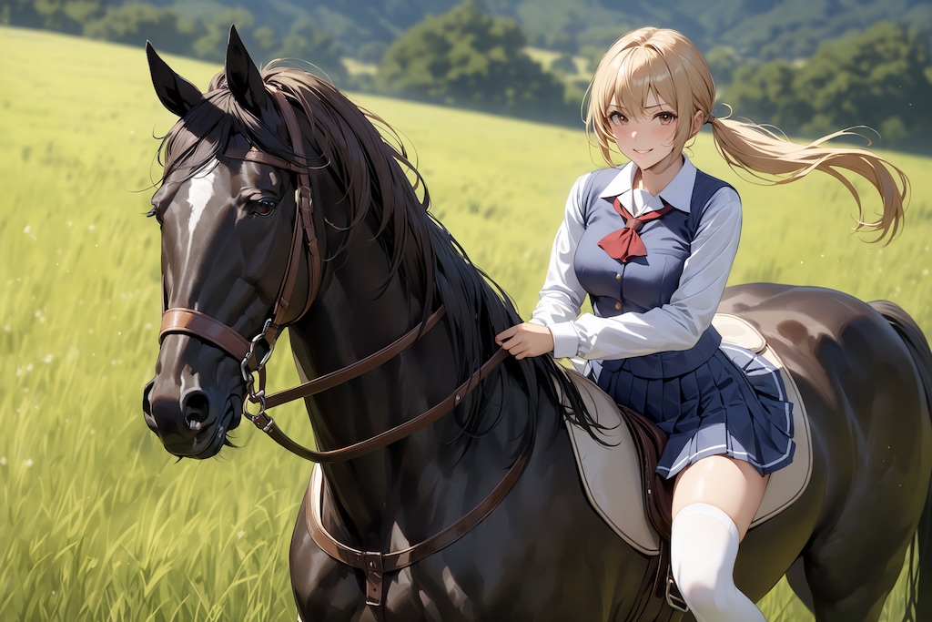 馬での通学風景