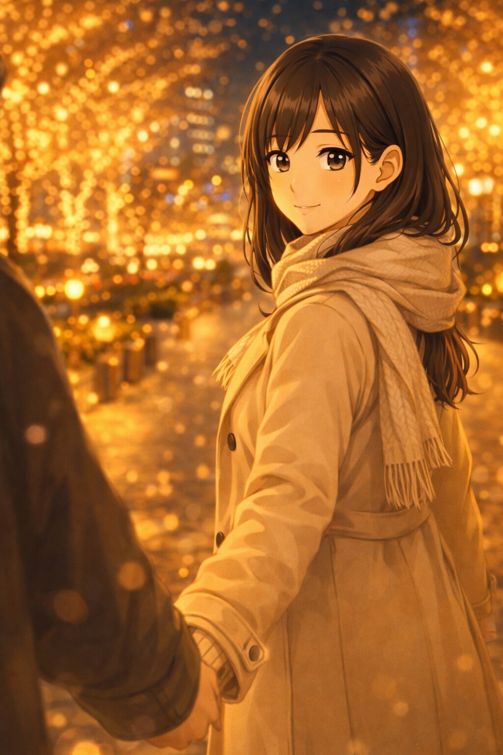 手をつないで、冬の灯りの中へ