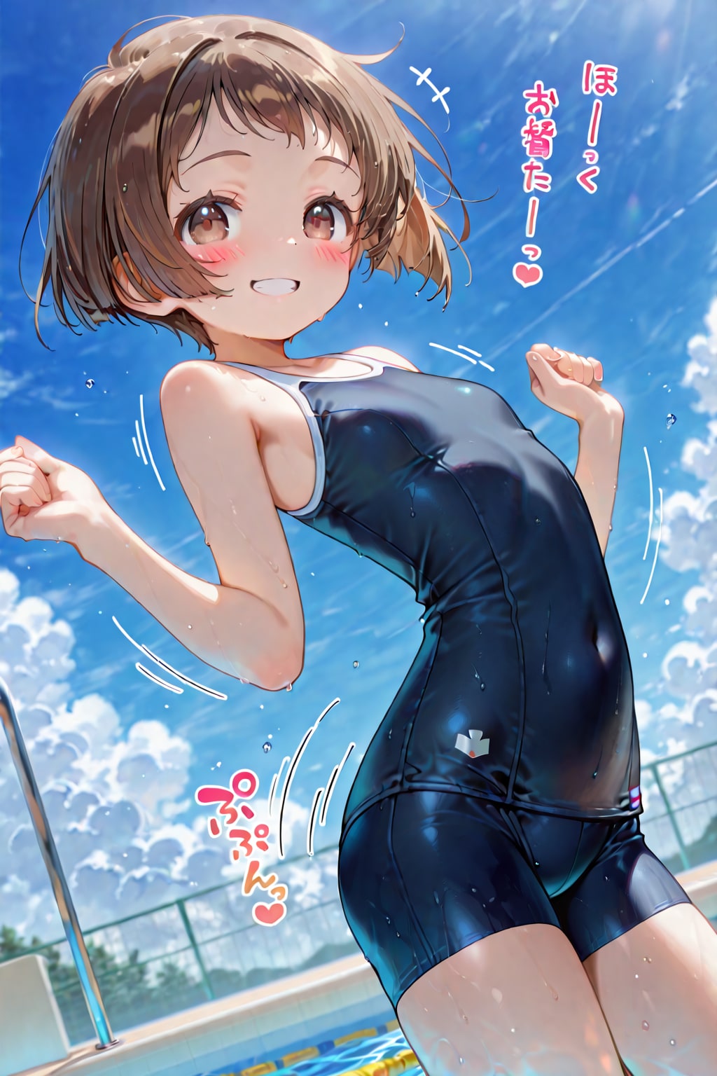 スク水今昔　モデル:コフィちゃん