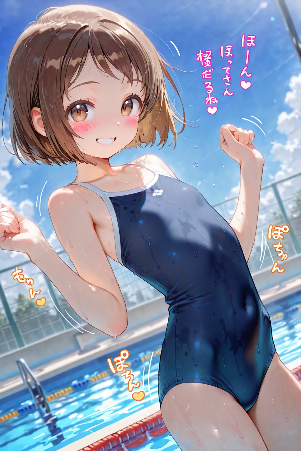スク水今昔　モデル:コフィちゃん