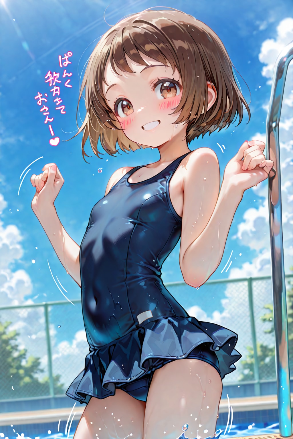 スク水今昔　モデル:コフィちゃん