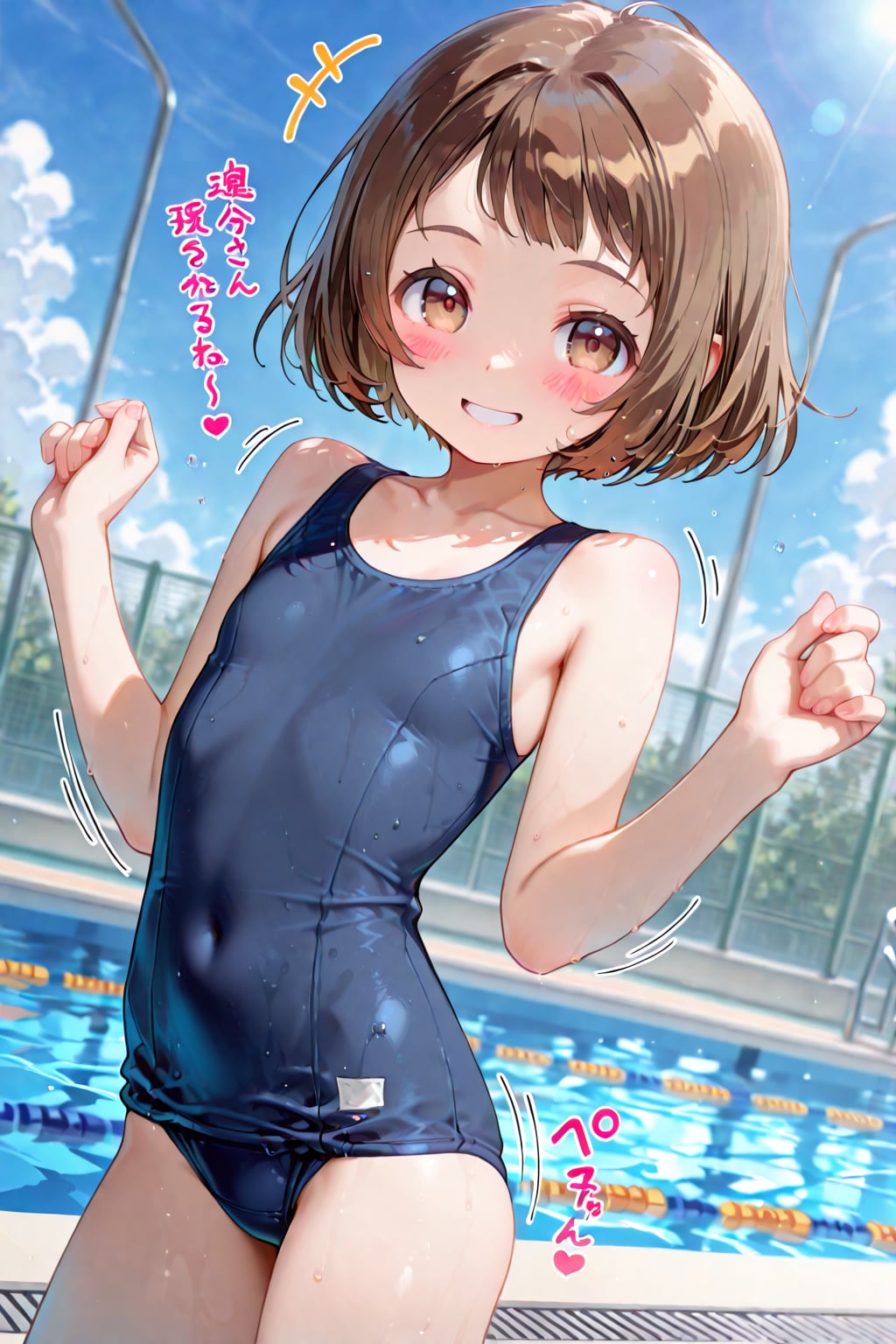 スク水今昔　モデル:コフィちゃん