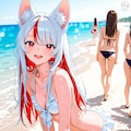 五田三姉妹と海へ！ 3枚目