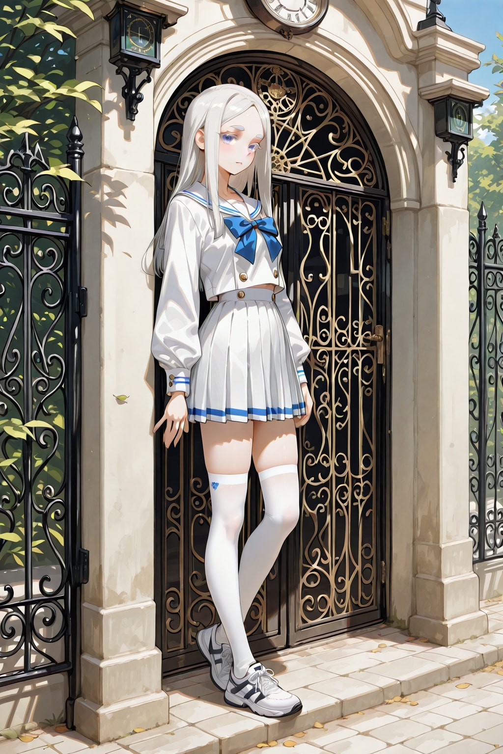 制服の銀髪さん