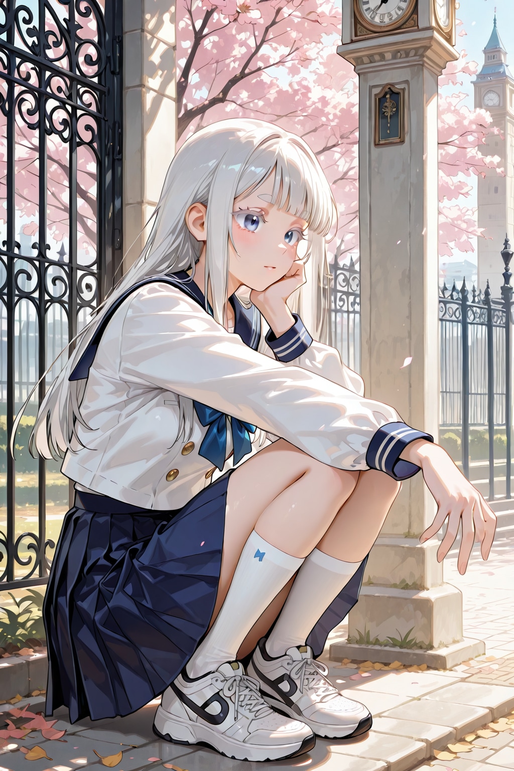 制服の銀髪さん | の人気AIイラスト・グラビア