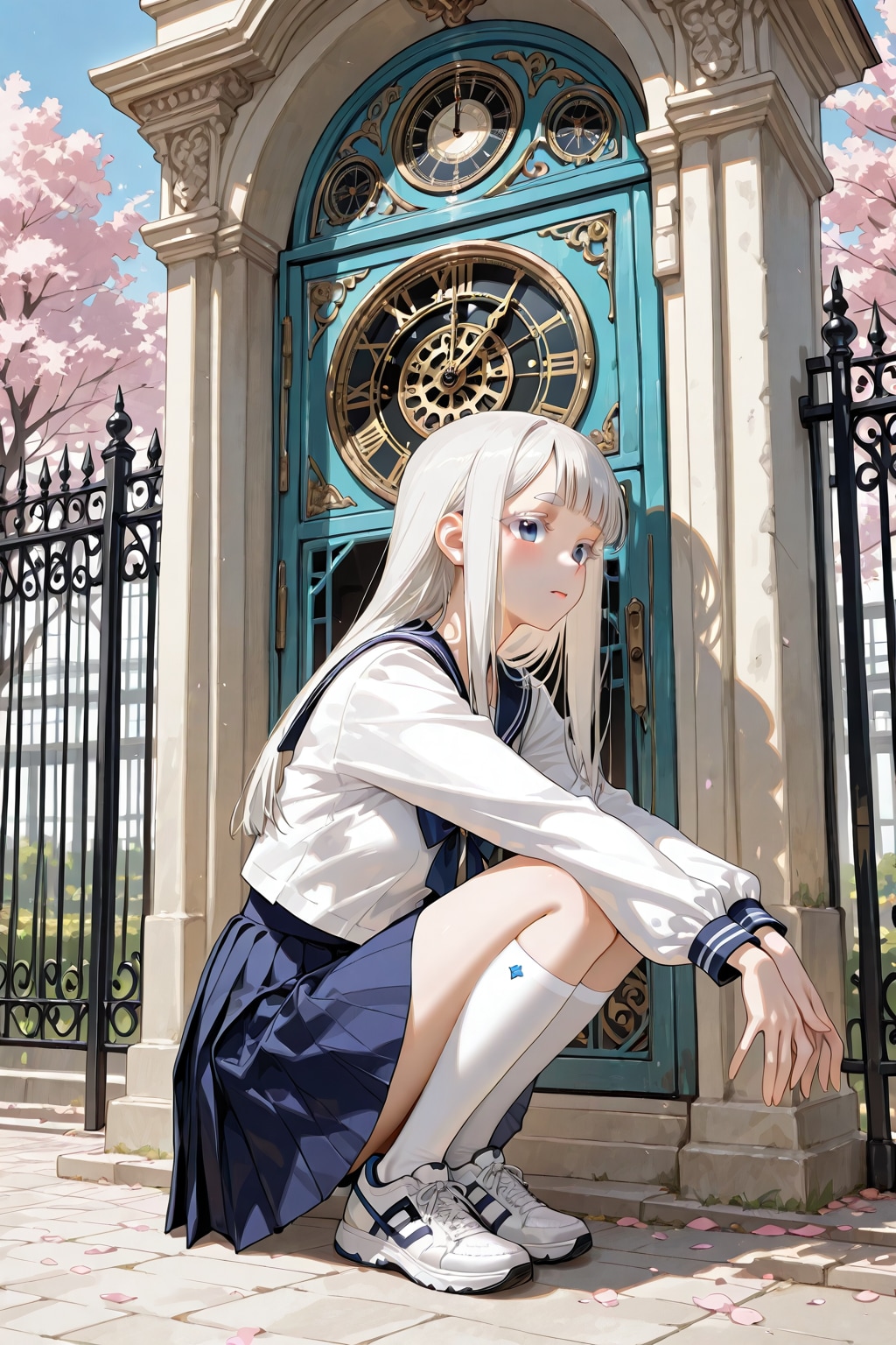 制服の銀髪さん