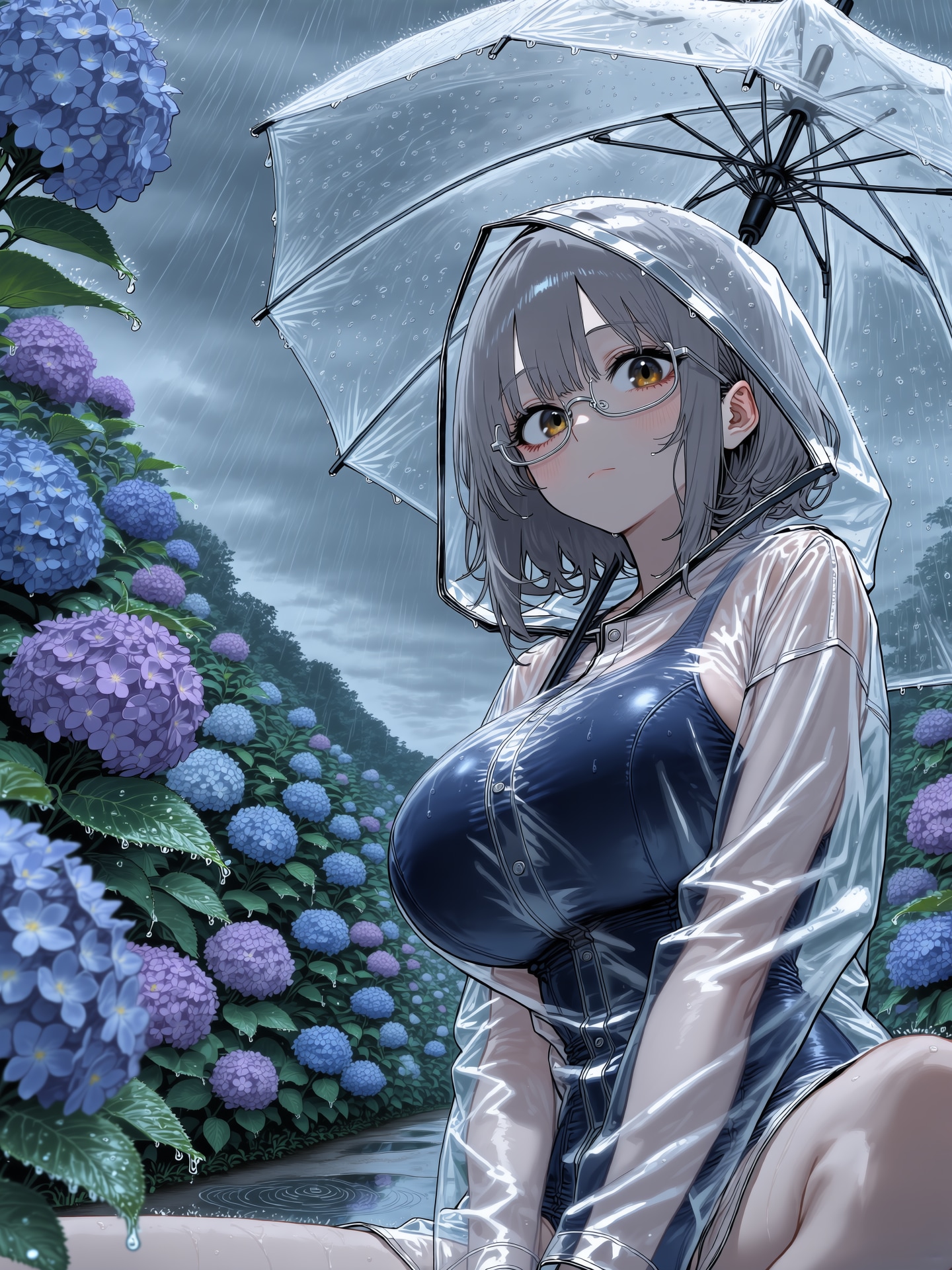 スク水レインコート