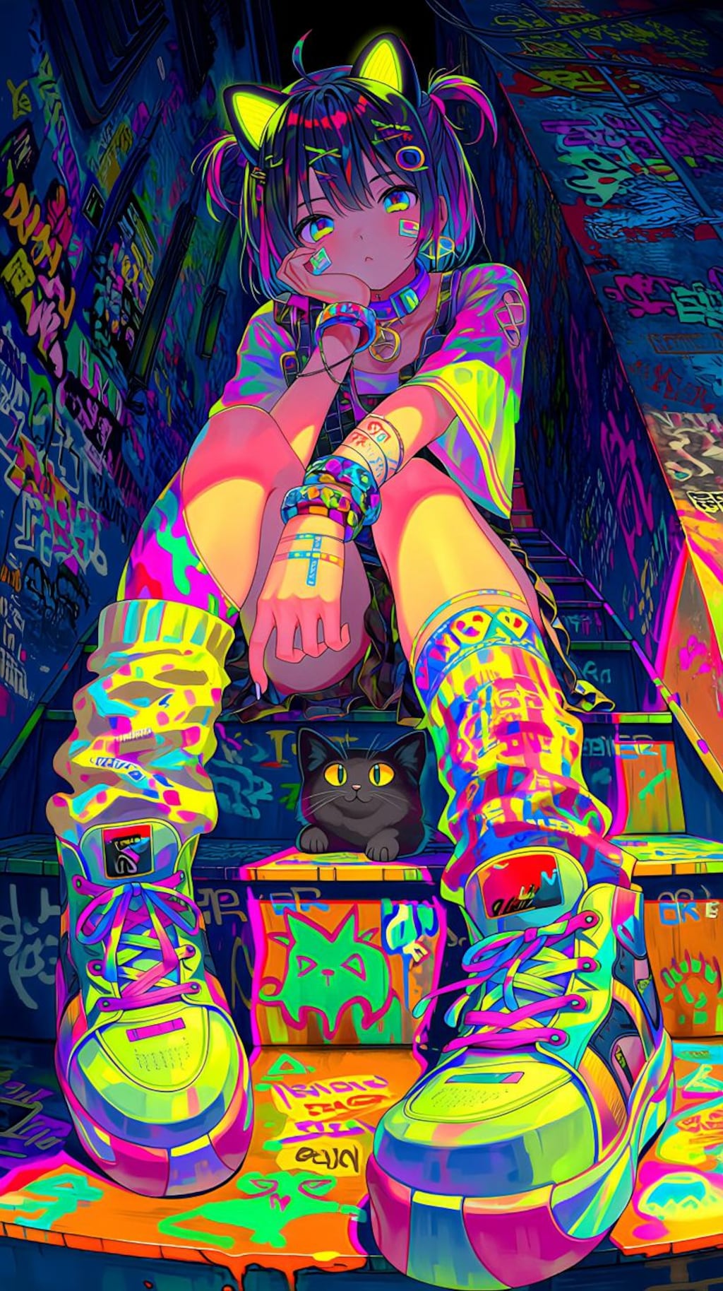 ネオン街の猫耳少女