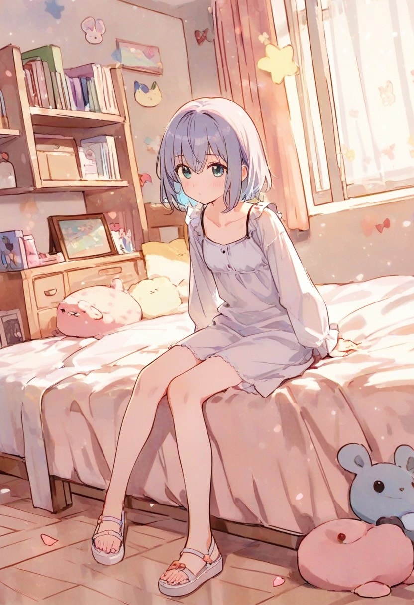 少女の部屋(水彩タッチ)(183)