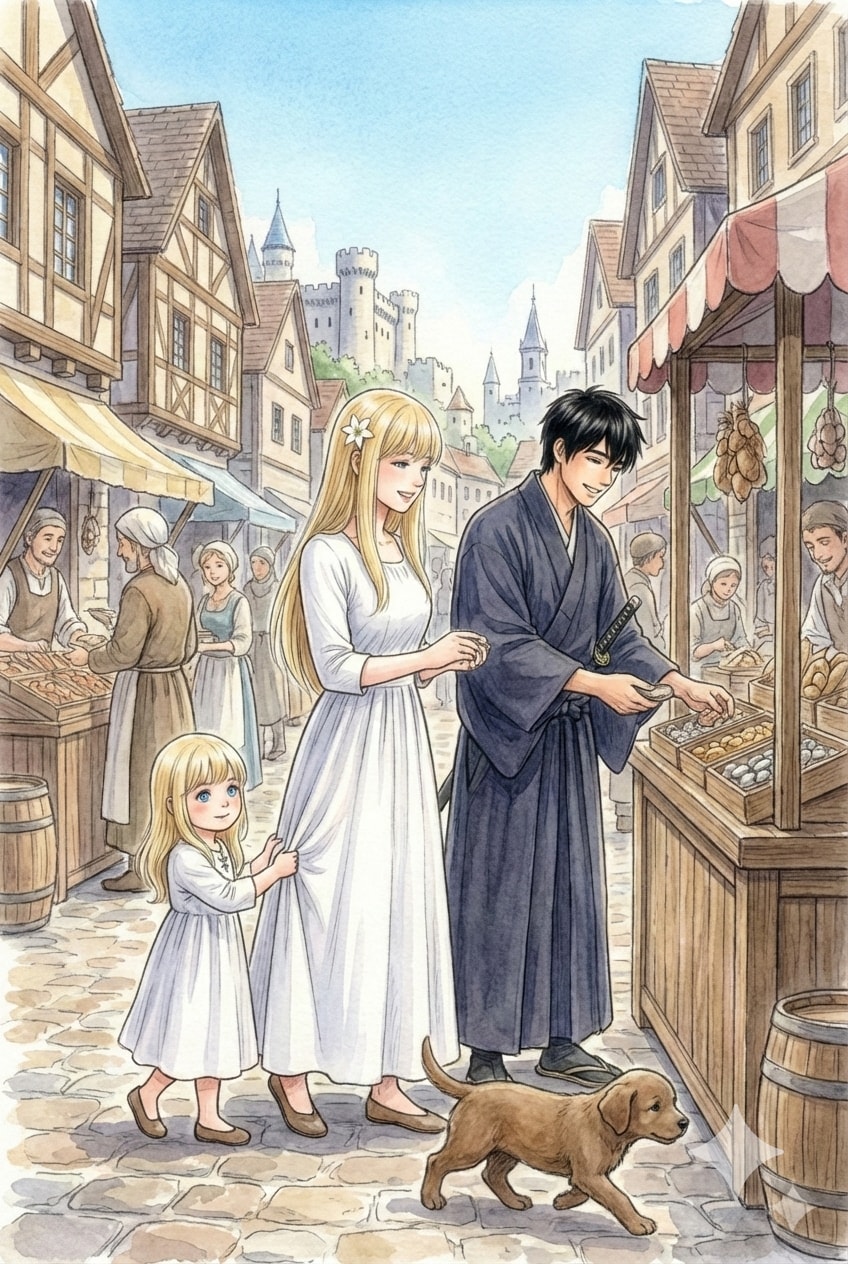 迷子。「あっ、わんわ！」/「リリアーナ！どこだい？！」「リリィ、返事をして！」 | の人気AIイラスト・グラビア