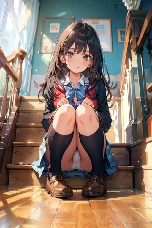 階段に座る少女1