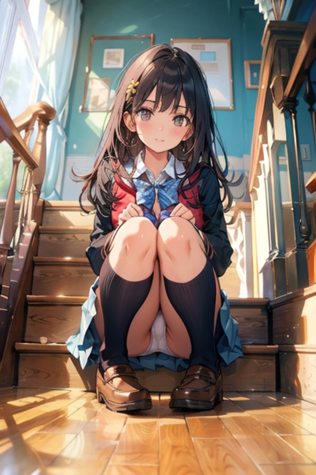 階段に座る少女1