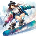 ベレー帽でスノボー！ 2枚目