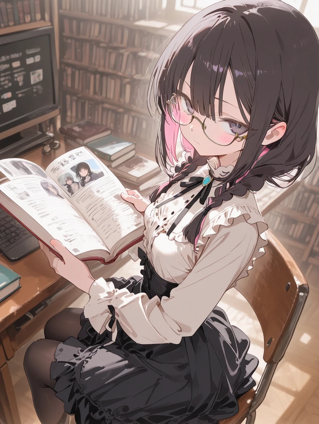 クールな本好き娘