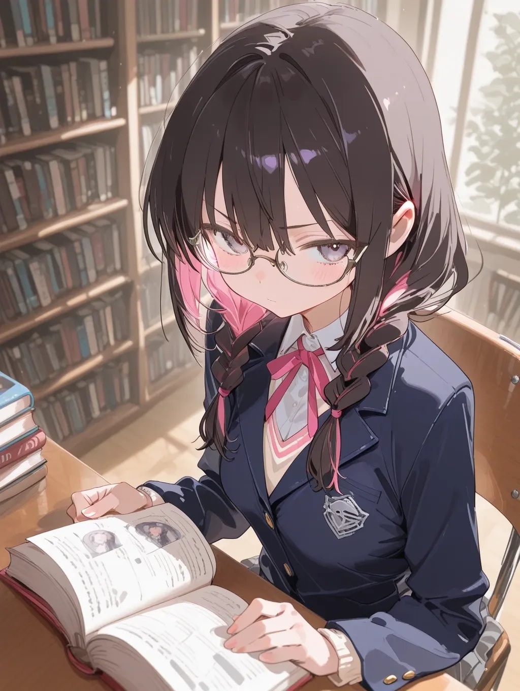 クールな本好き娘