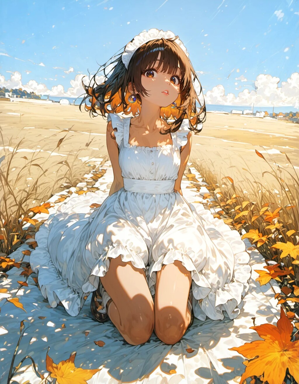 Autumn Path in White Frills