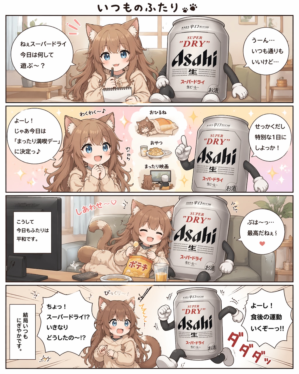 [新連載]小さな女の子とスーパードライな日常 4コマ漫画