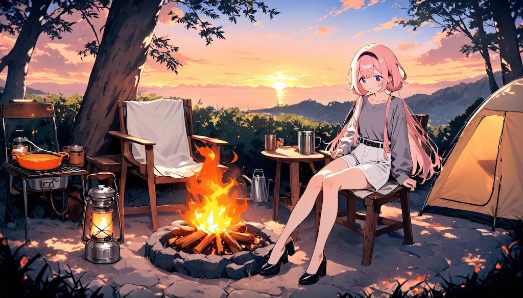 キャンプ - 周央サンゴ（捏造衣装）/ にじさんじ