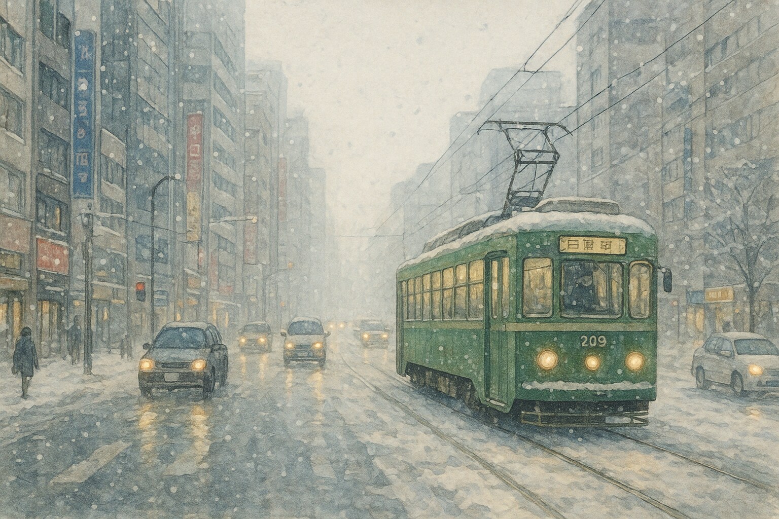 雪降る街 | の人気AIイラスト・グラビア