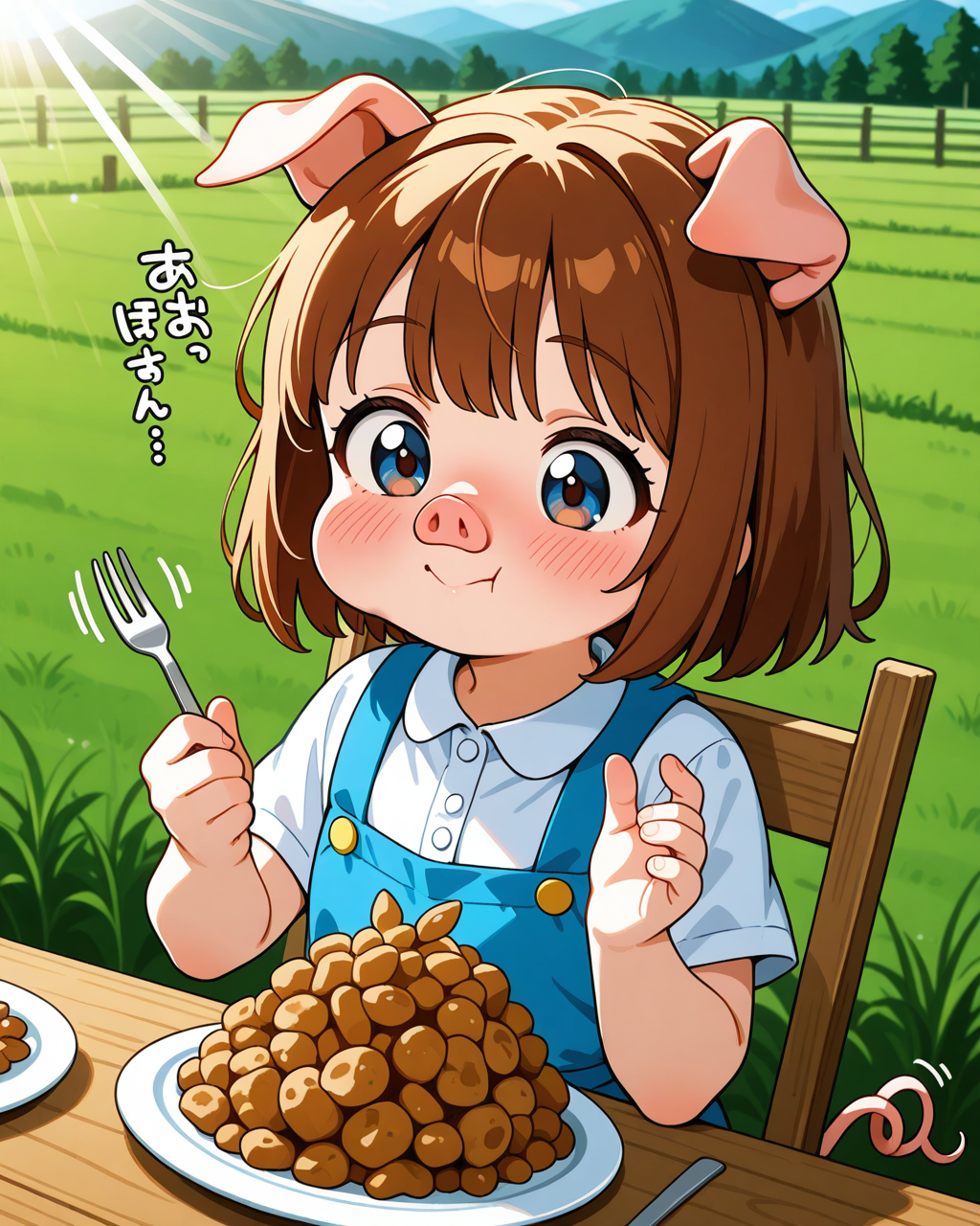 食欲旺盛な子ぶたちゃん | の人気AIイラスト・グラビア