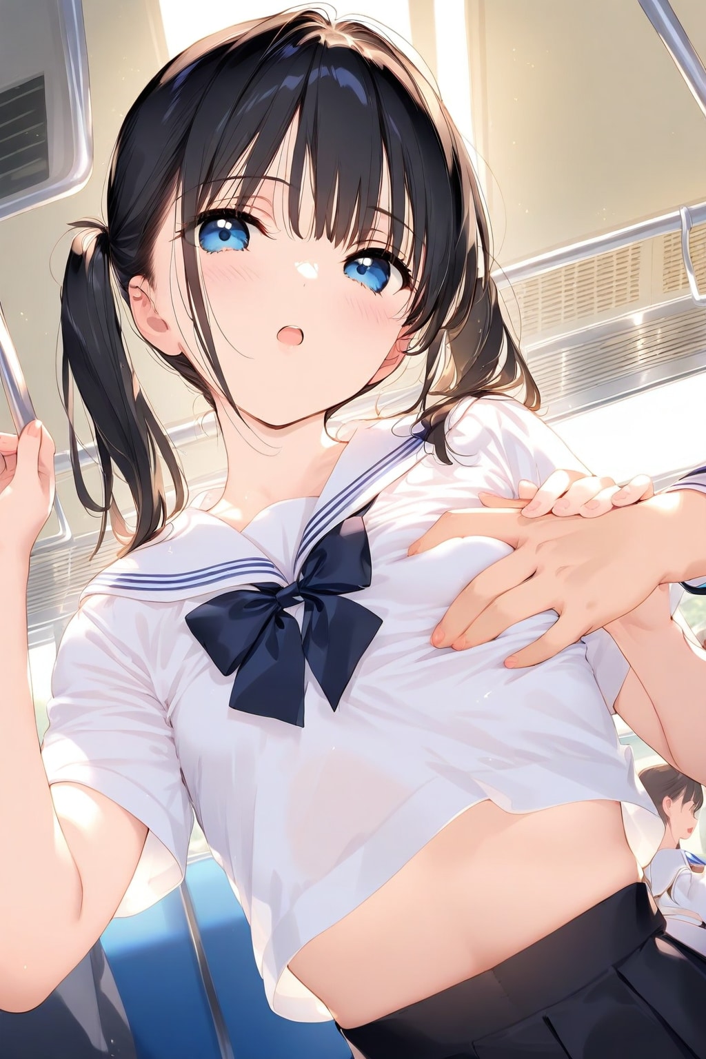 電車が揺れたからたまたまです。