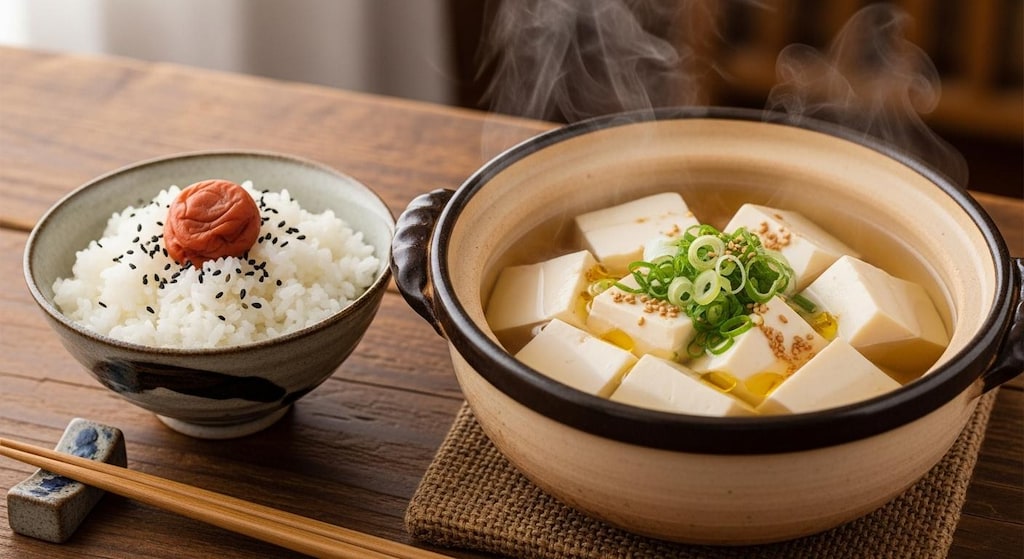 摩訶不思議食堂の湯豆腐セット