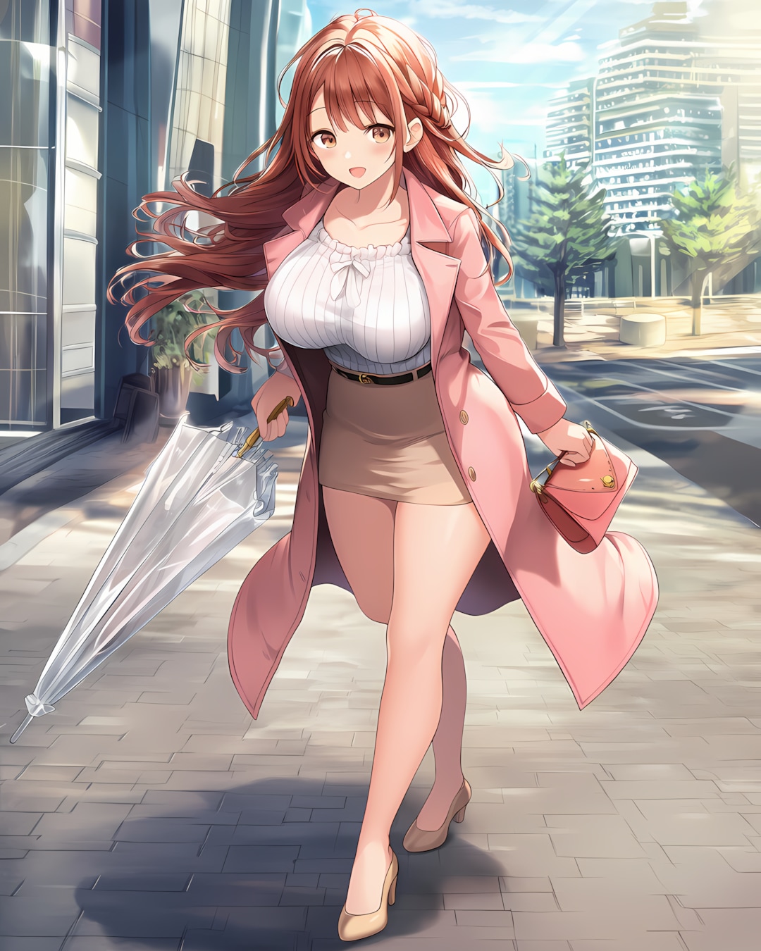 雨の日も、トレンチコートでおしゃれに☂️✨ | の人気AIイラスト・グラビア