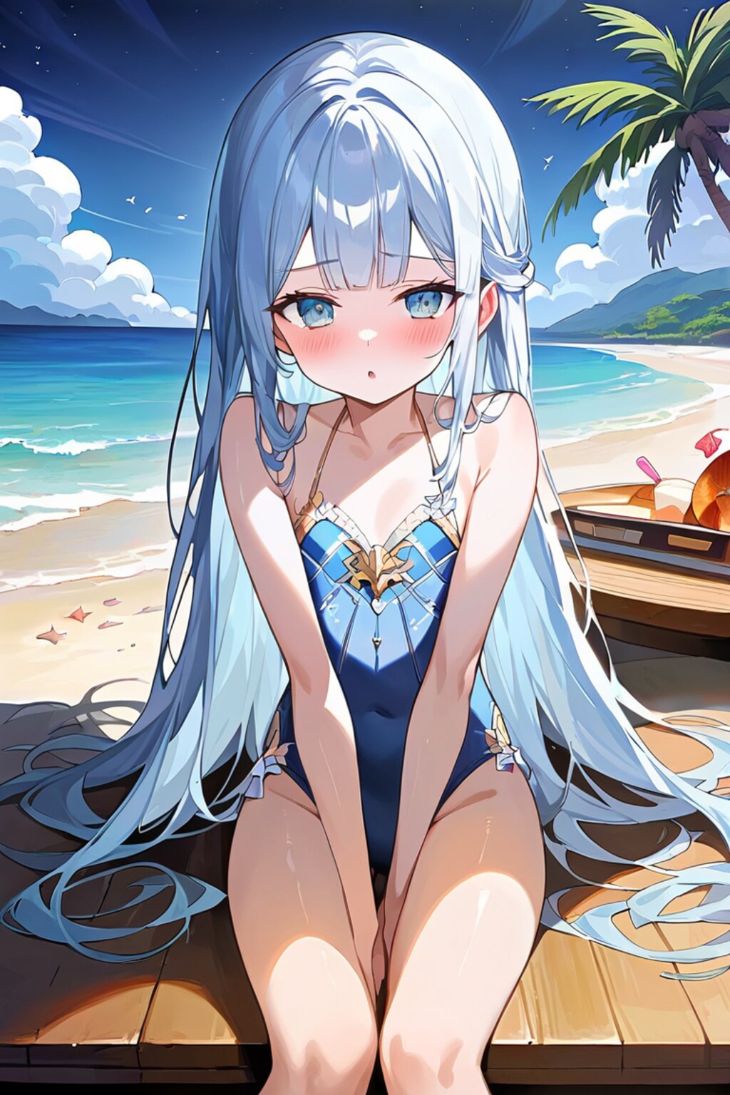 ビーチでゆっくりバカンスを…