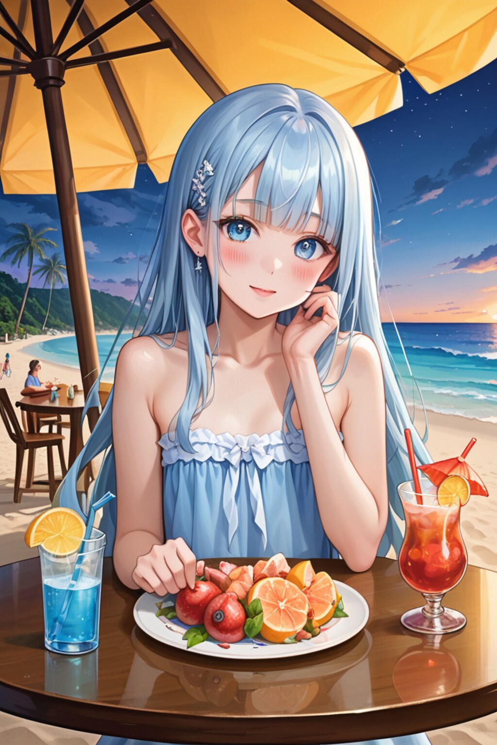 ビーチでゆっくりバカンスを…