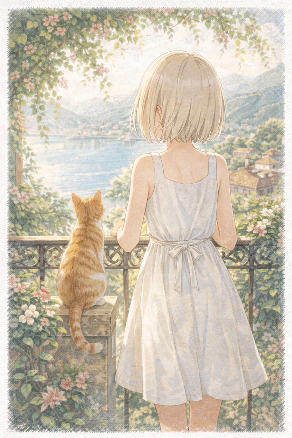 猫との安らかなひと時