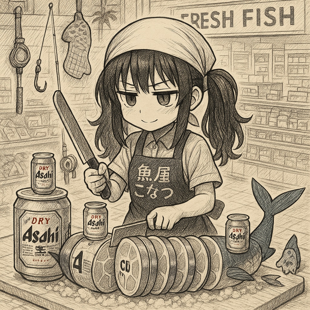 ビール缶解体ショーをするスーパーちちぷい