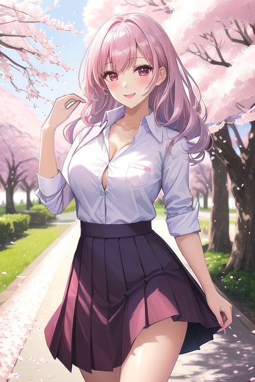 春の装い制服 | の人気AIイラスト・グラビア