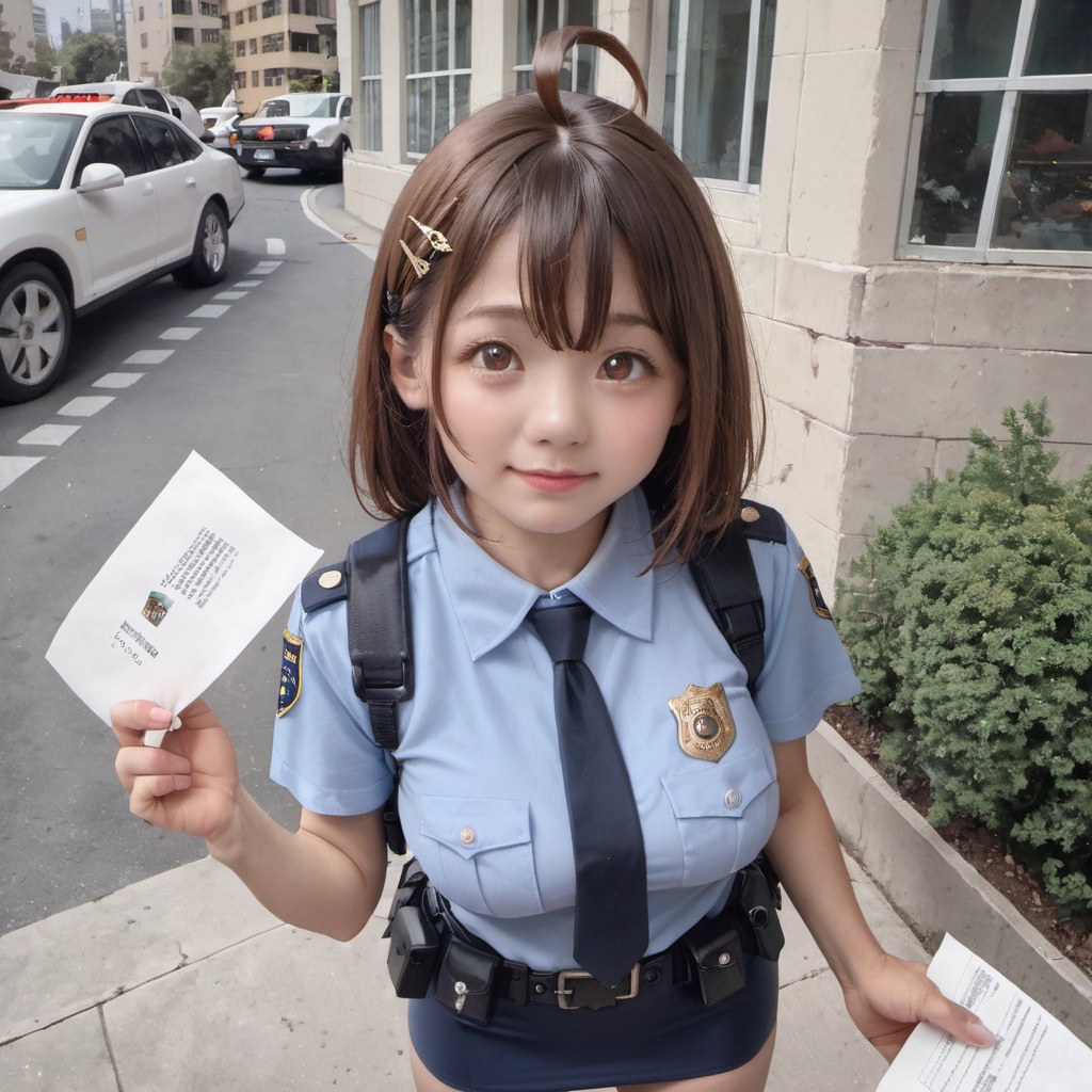 ロリ巨乳ポリスに注意される