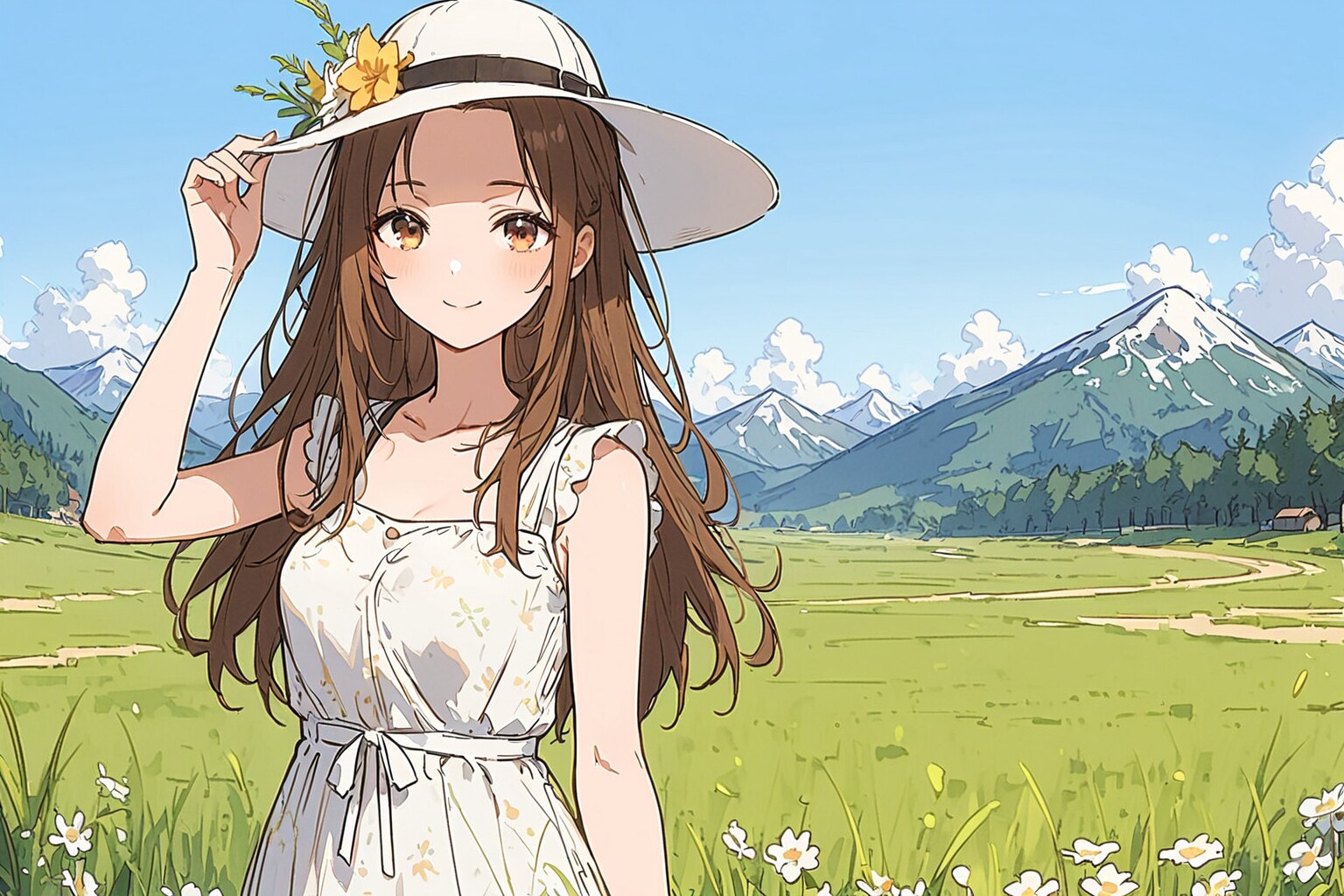 草原のおでこちゃん👒🌼✨ | の人気AIイラスト・グラビア