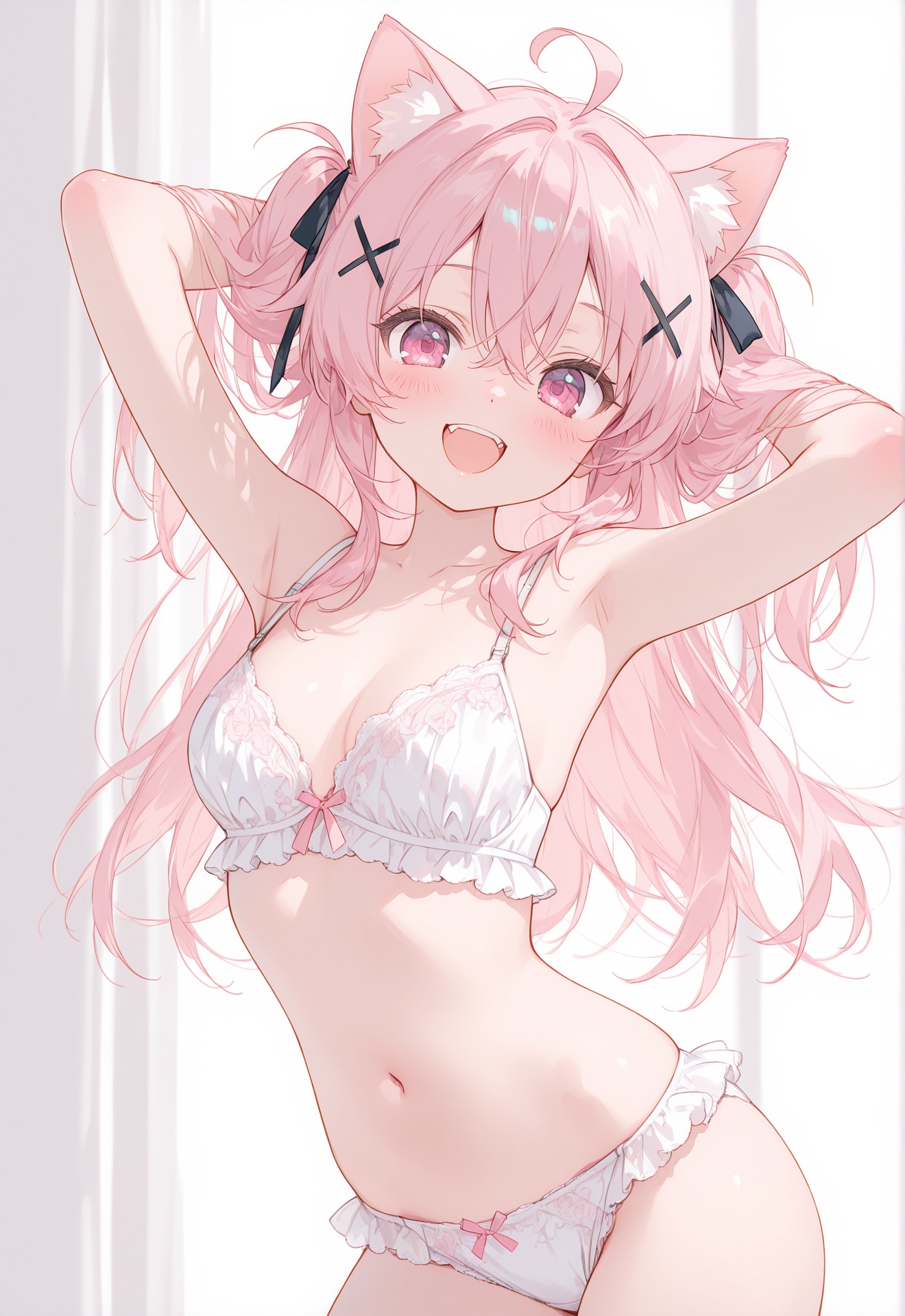 下着姿のピンク猫ちゃん