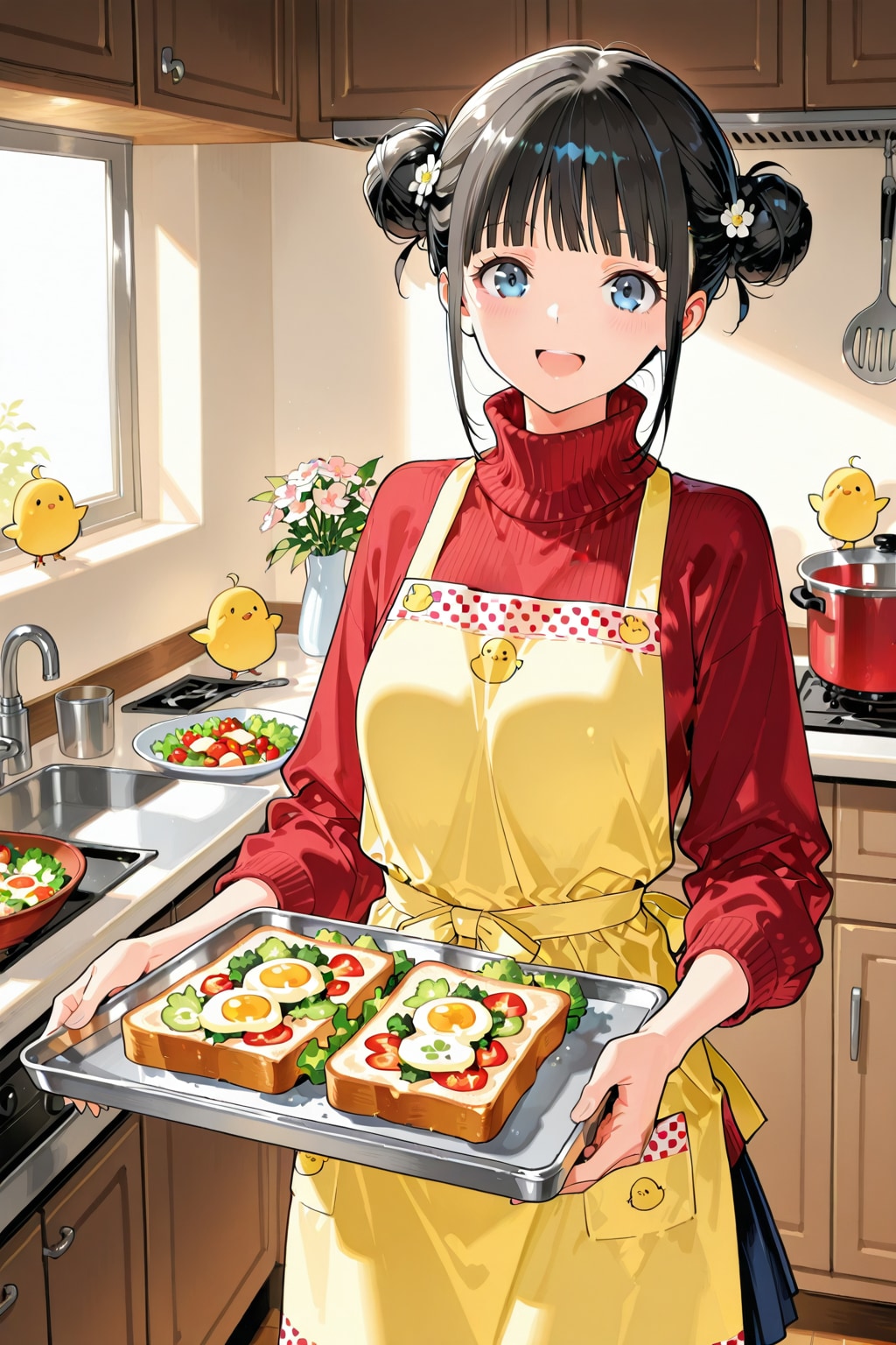 おだんごちゃん🍡✨と朝ごはん🍚✨　2/22 | の人気AIイラスト・グラビア