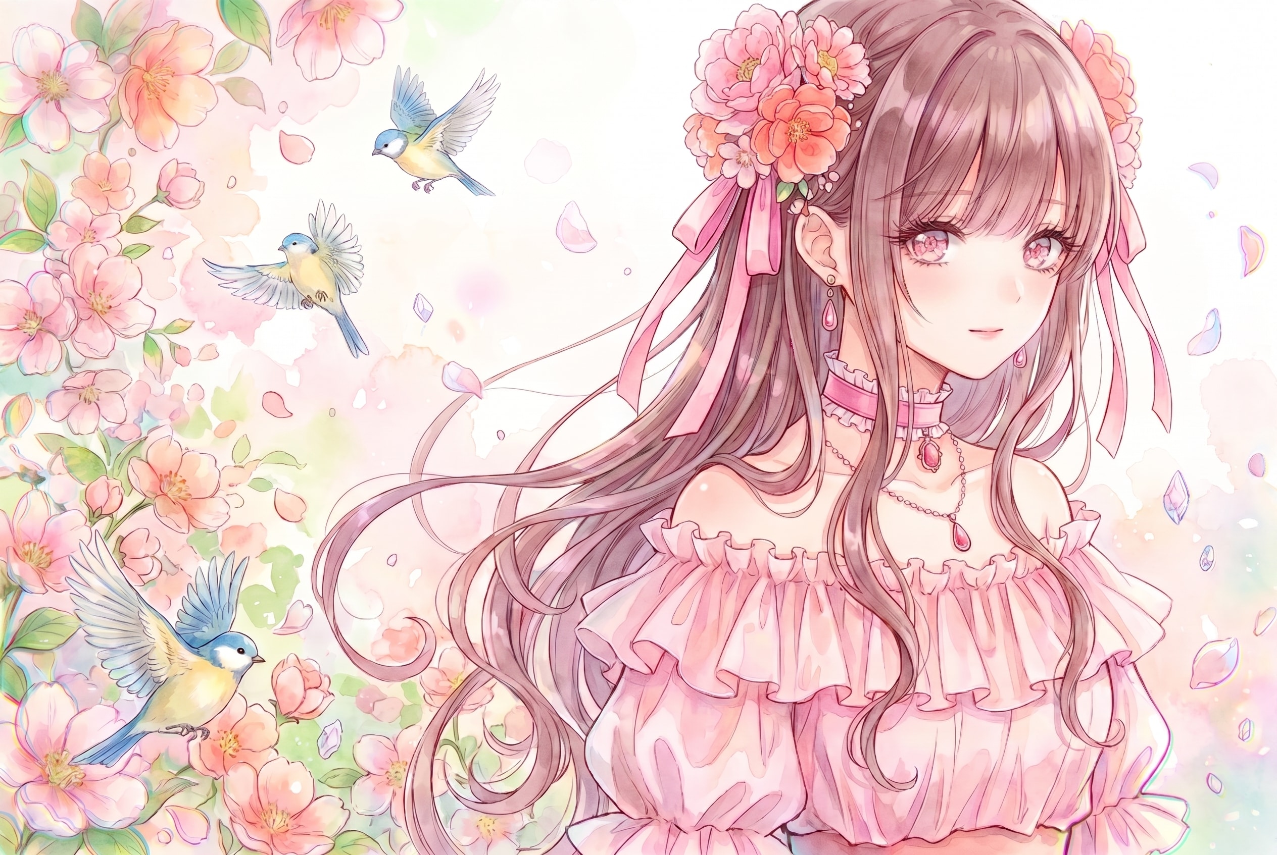花霞に舞う蒼禽