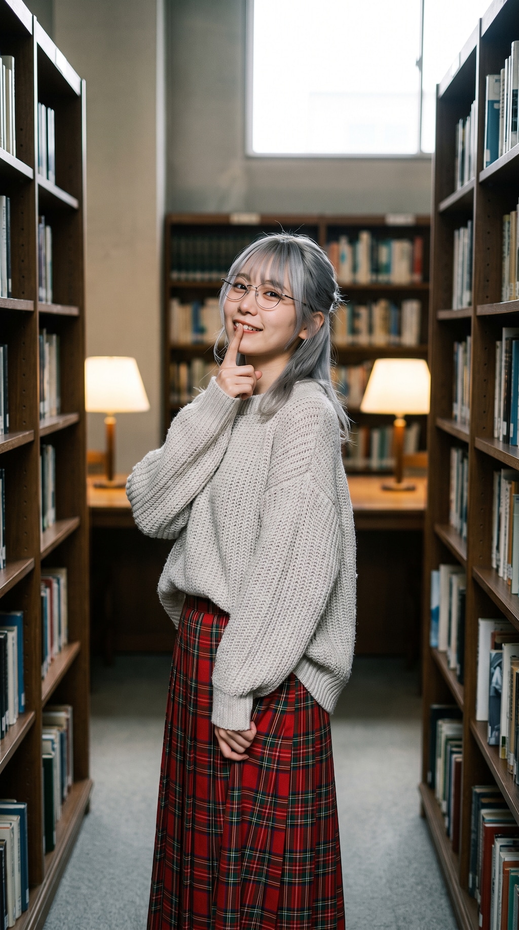A Quiet Smile Between the Shelves