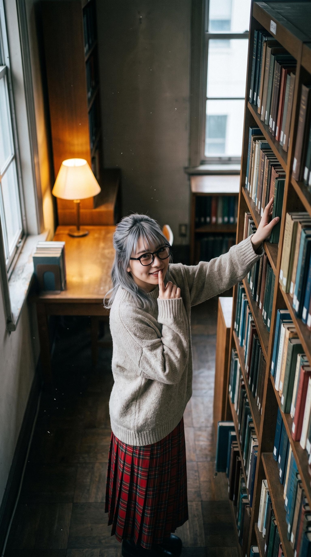 A Quiet Smile Between the Shelves