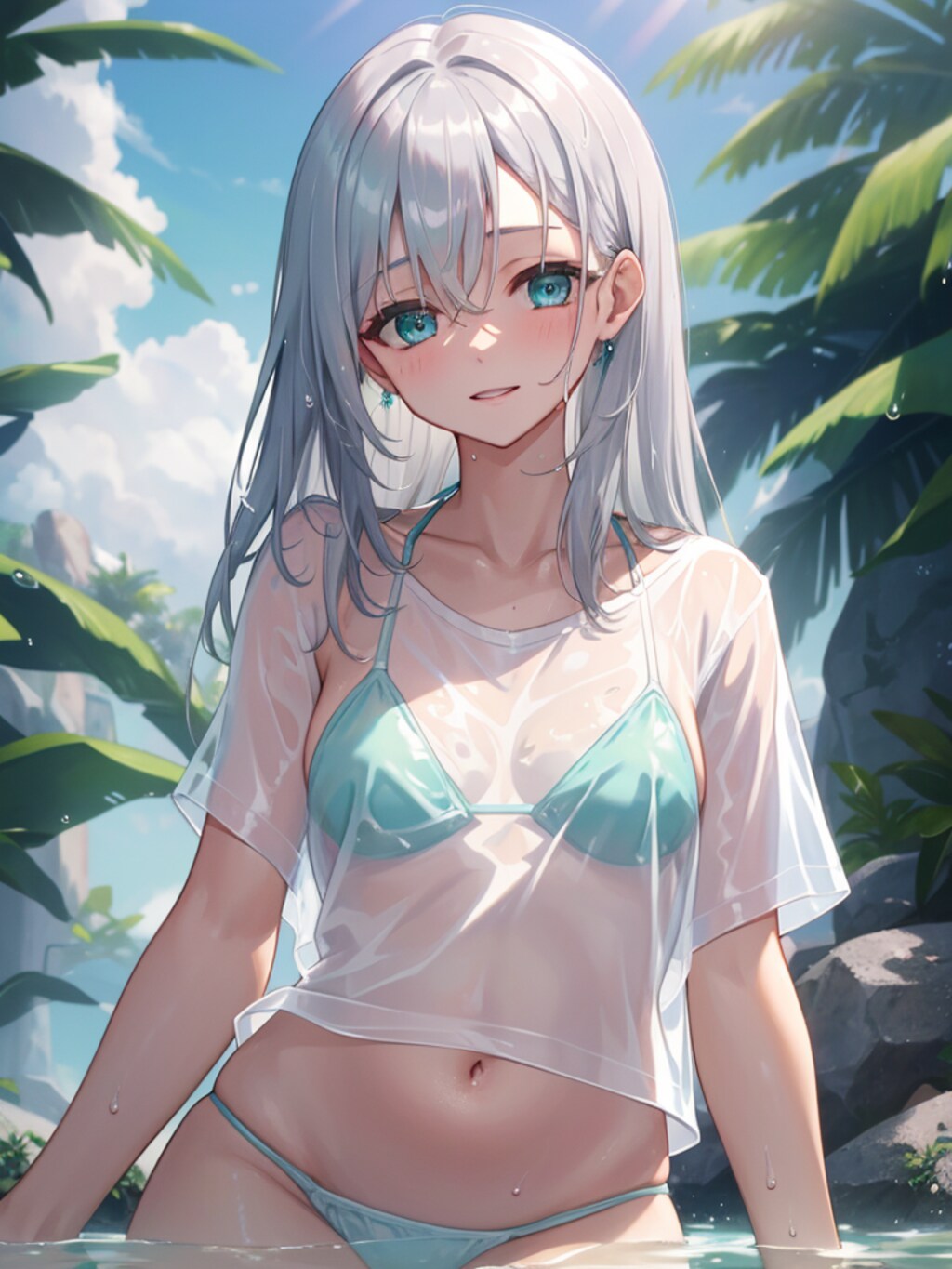 濡れちゃいました。